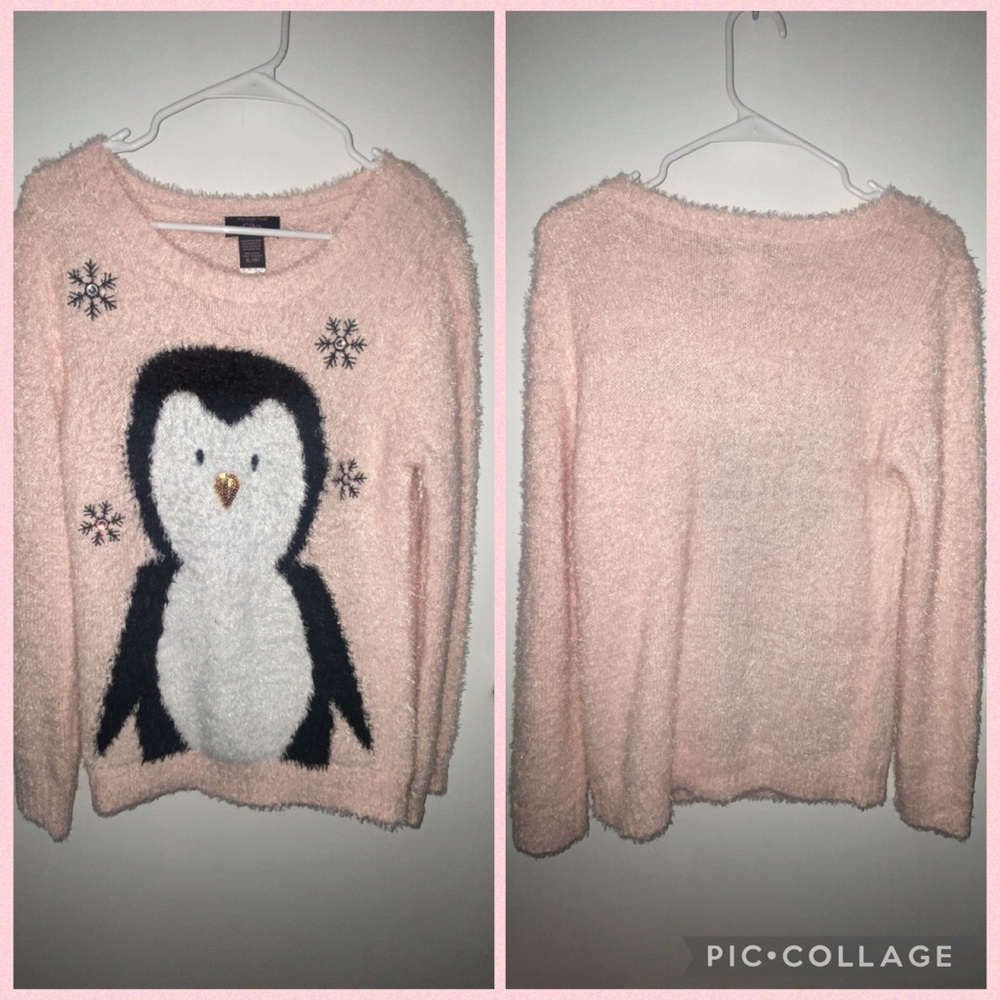 Pink Penguin Sweater